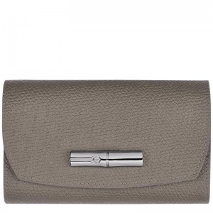 Turtledove Grey Women's Longchamp Roseau Wallets | 4356-COQVR