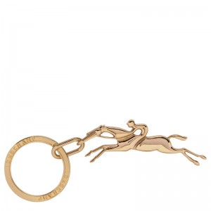 Very pale gold Women's Longchamp Cavalier Key Rings | 5820-GMJLY