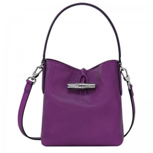 Violet Purple Women's Longchamp Roseau XS Bucket Bag | 5420-SFDNB