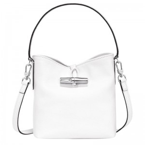 White Women's Longchamp Roseau XS Bucket Bag | 0697-RYEGF