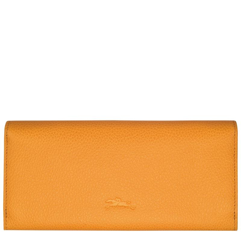 Apricot Orange Women's Longchamp Le Foulonné Continental Wallets | 7348-BWRTP