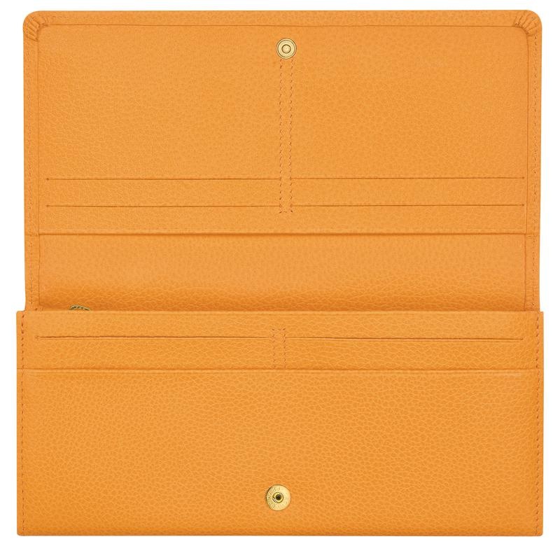 Apricot Orange Women's Longchamp Le Foulonné Continental Wallets | 7348-BWRTP