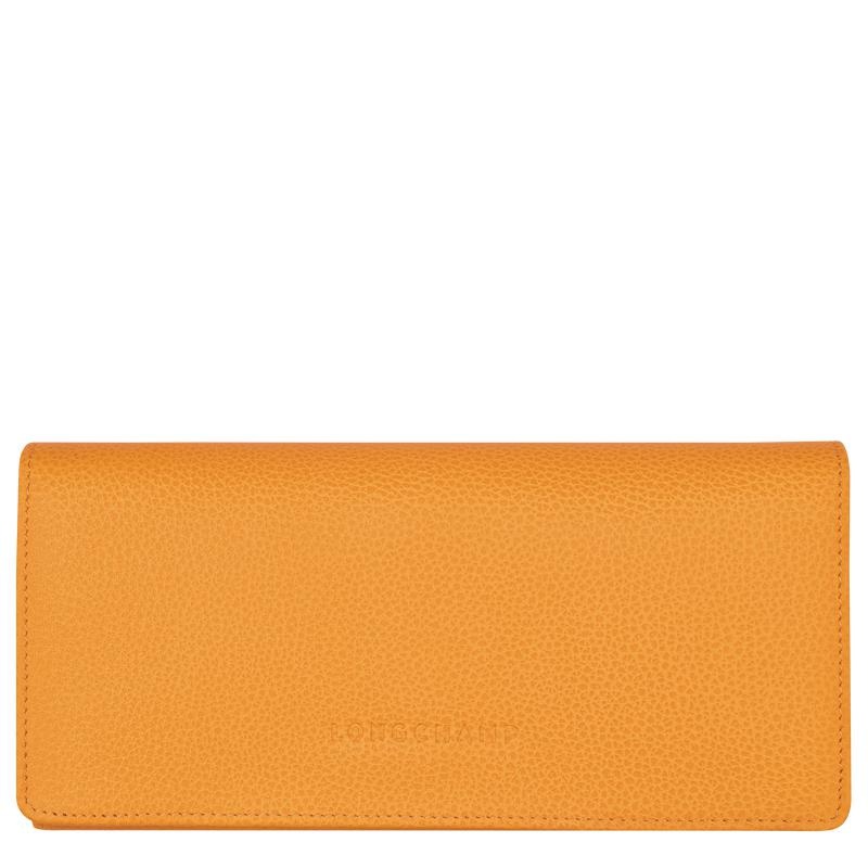 Apricot Orange Women\'s Longchamp Le Foulonné Continental Wallets | 7348-BWRTP