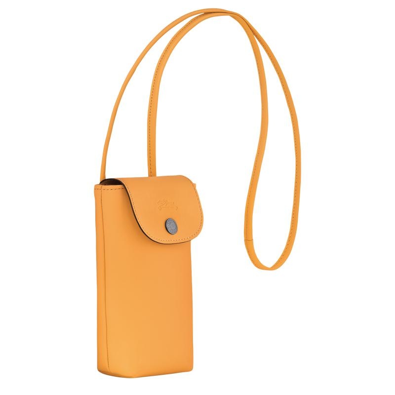 Apricot Orange Women's Longchamp Le Pliage Xtra with leather lace Phone Case | 0159-SHLKW