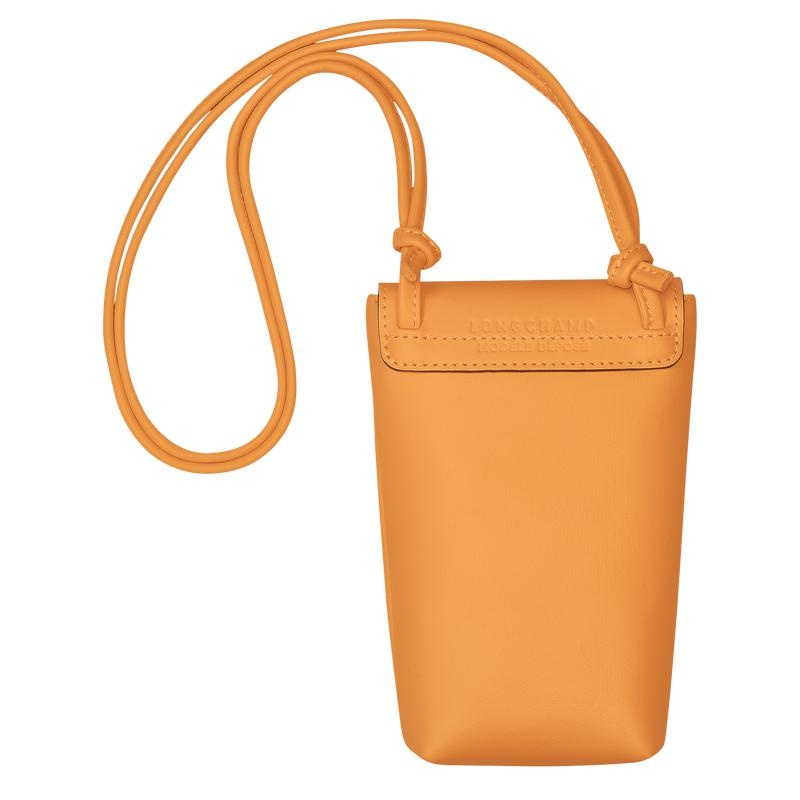 Apricot Orange Women's Longchamp Le Pliage Xtra with leather lace Phone Case | 0159-SHLKW