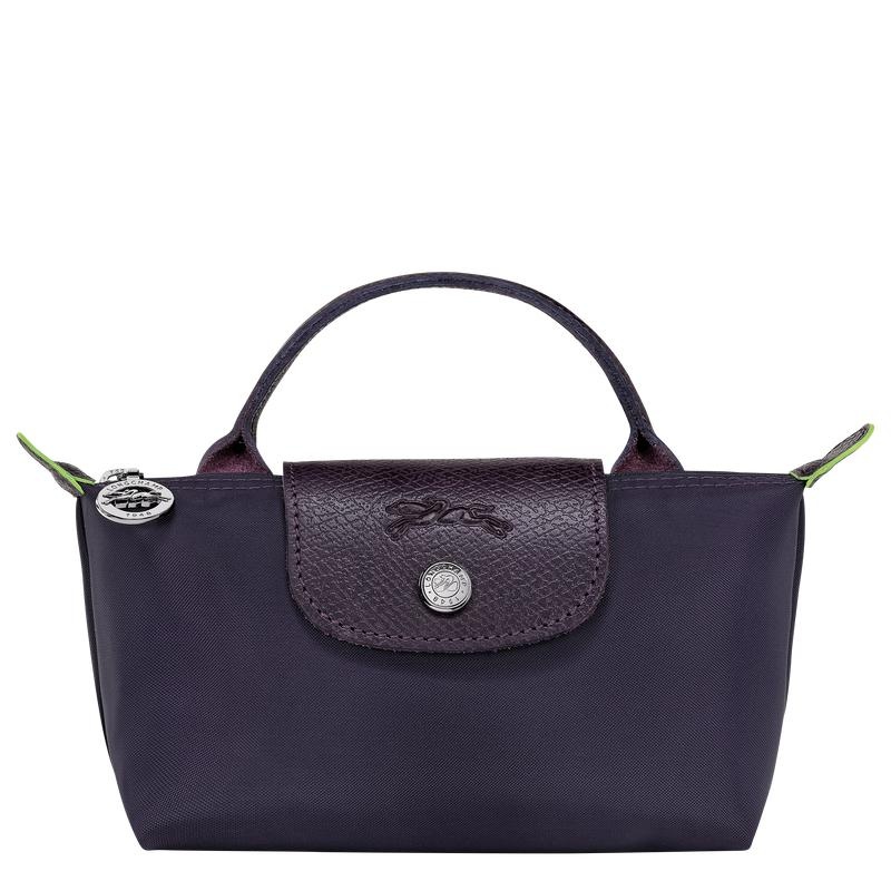 Bilberry Purple Women\'s Longchamp Le Pliage Green with handle Pouches | 9367-OFTCW