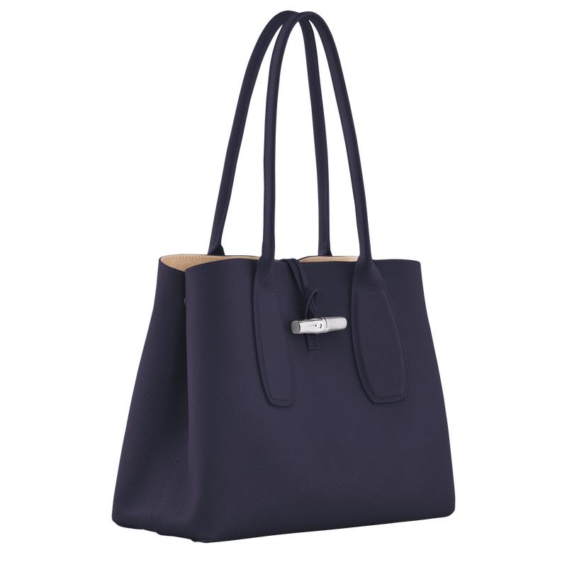 Bilberry Purple Women's Longchamp Roseau L Tote Bag | 1384-VEYMW