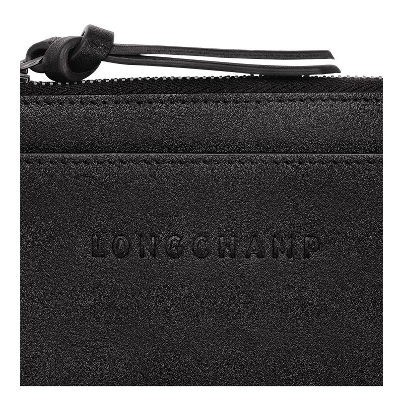 Black Men's Longchamp 3D Cardholders | 0197-HWBUS