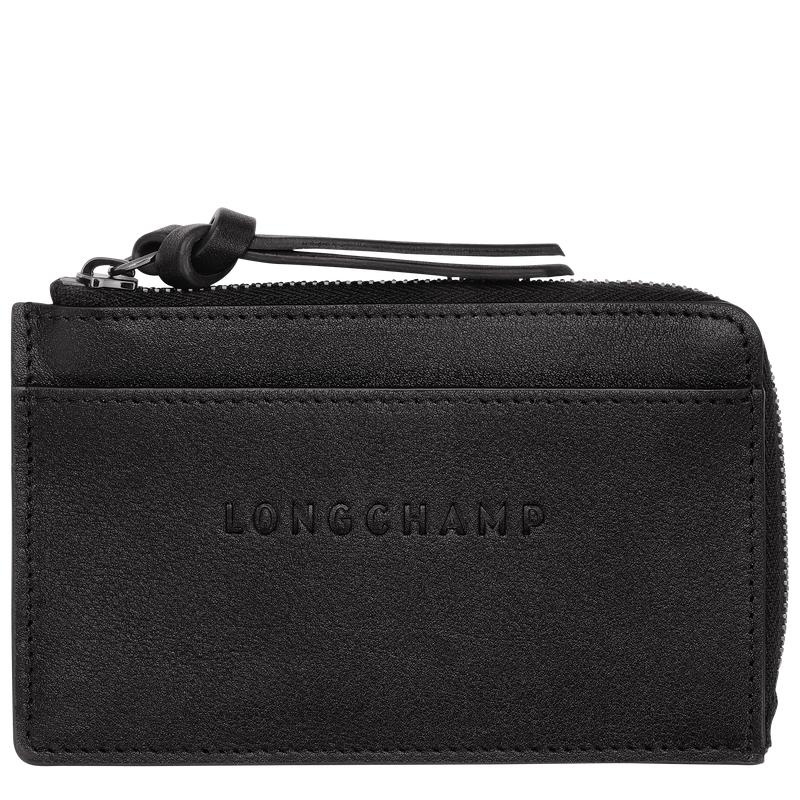 Black Men\'s Longchamp 3D Cardholders | 0197-HWBUS