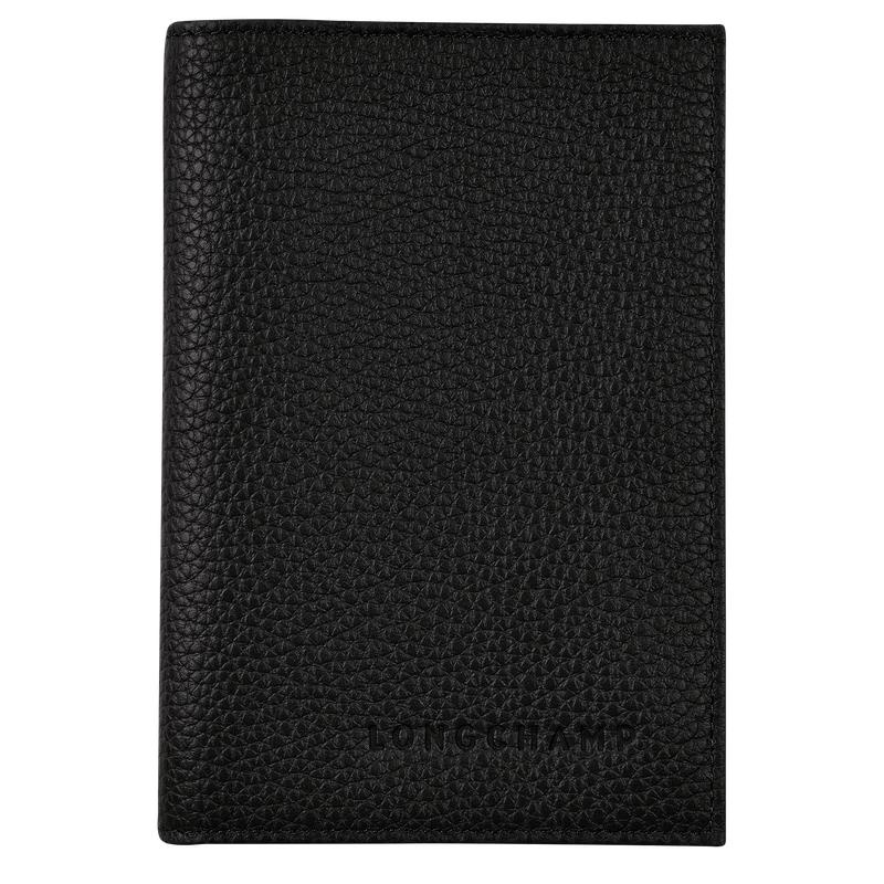 Black Men\'s Longchamp Le Foulonné Passport cover Passport Bag | 9418-TZJNW