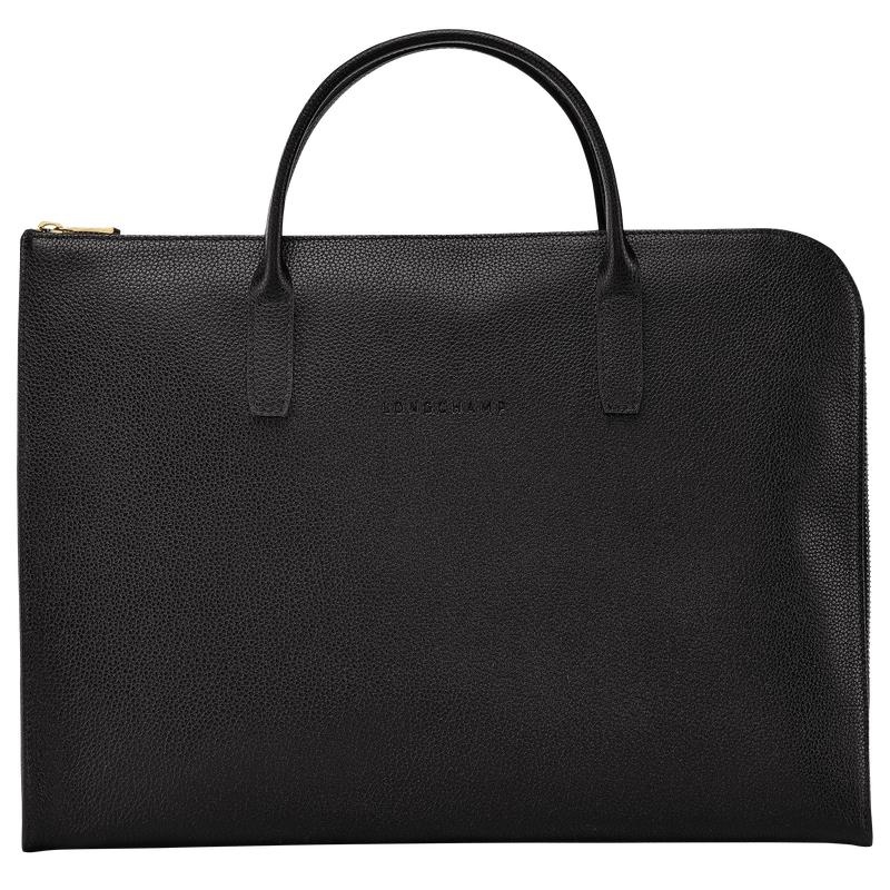 Black Men\'s Longchamp Le Foulonné S Briefcase | 3056-GKVRY