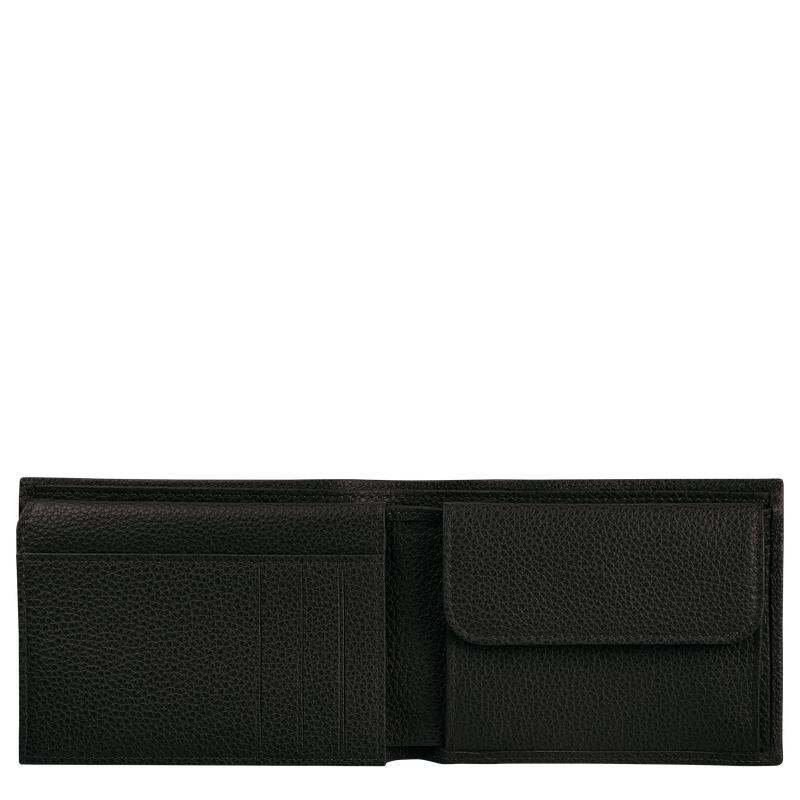 Black Men's Longchamp Le Foulonné Wallets | 7685-XGWLR