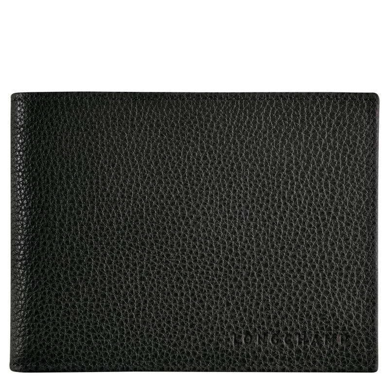 Black Men\'s Longchamp Le Foulonné Wallets | 7685-XGWLR