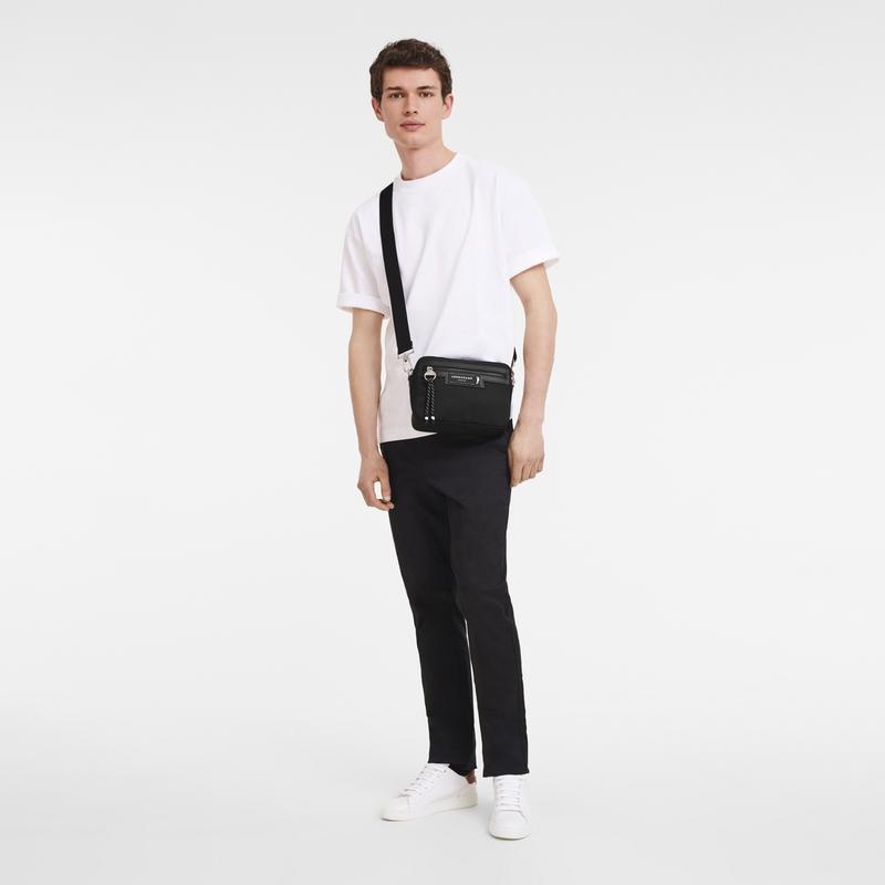 Black Men's Longchamp Le Pliage Energy S Camera Bag | 0612-RFMVE