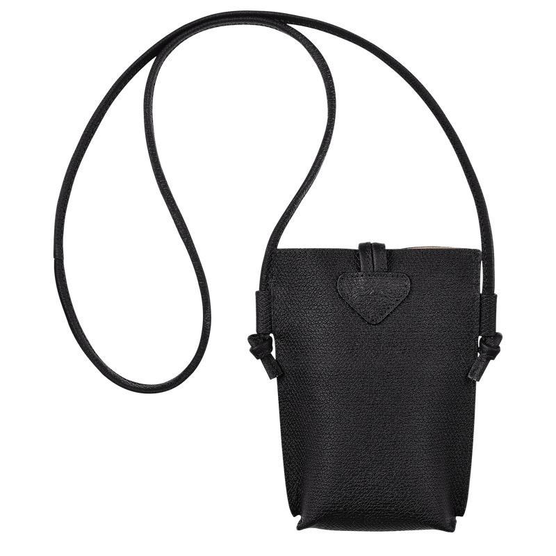 Black Men's Longchamp Roseau with lace Phone Case | 0925-KBINR