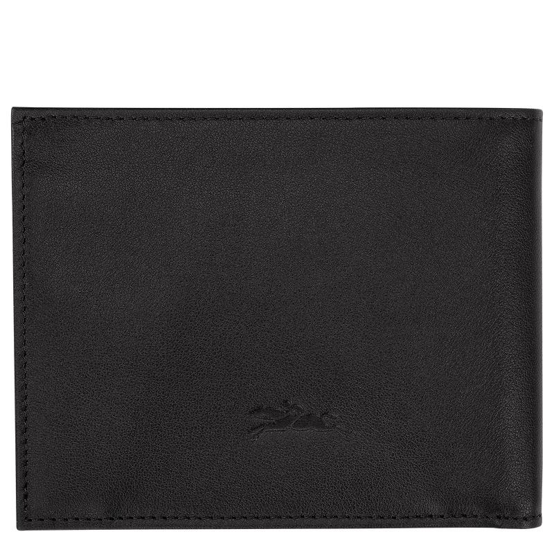 Black Men's Longchamp sur Seine Wallets | 0214-QHXZY