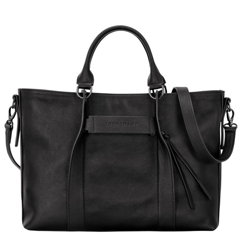 Black Women\'s Longchamp 3D L Handbags | 9780-CPFQV