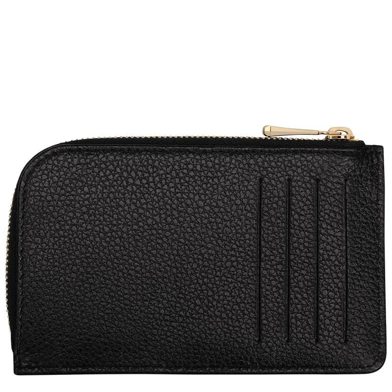 Black Women's Longchamp Le Foulonné Cardholders | 6024-FXGJK