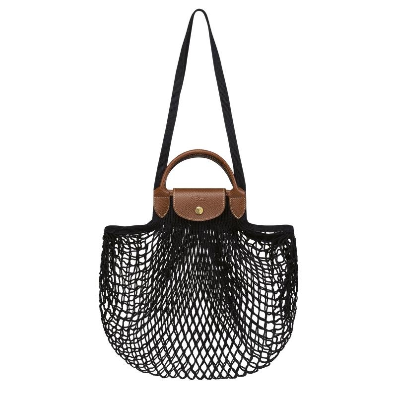 Black Women\'s Longchamp Le Pliage Filet L Mesh Bag | 9472-JICFN