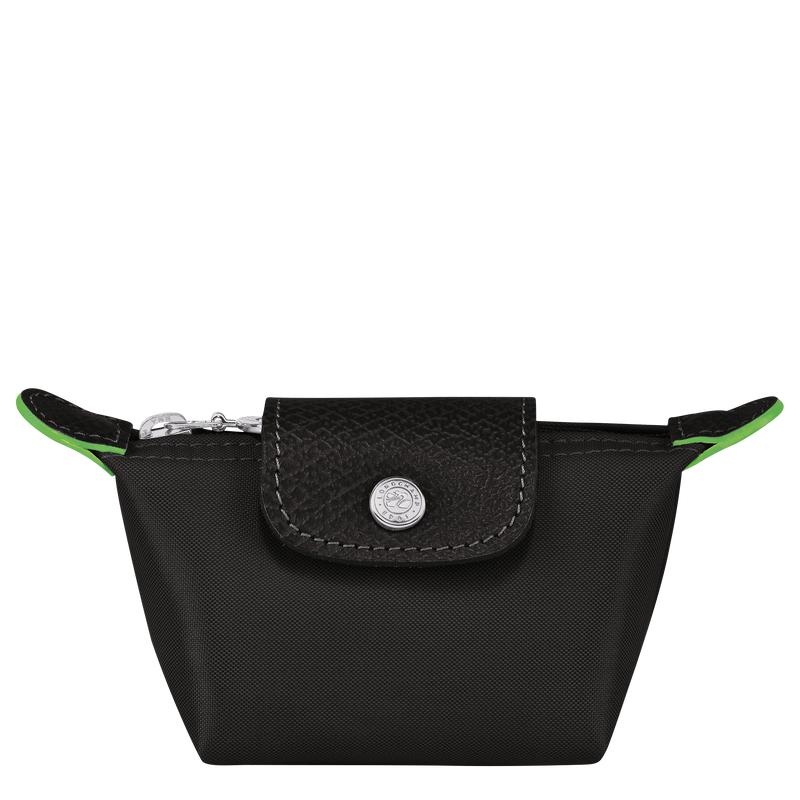 Black Women\'s Longchamp Le Pliage Green Coin Purses | 9357-XEJZN