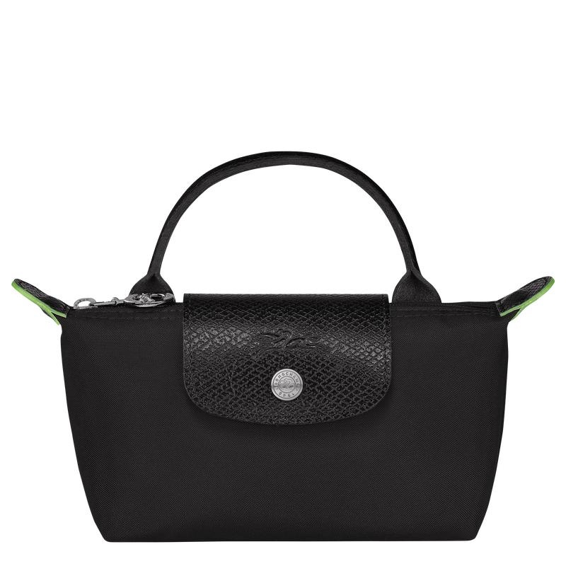 Black Women\'s Longchamp Le Pliage Green with handle Pouches | 2596-FLQHT