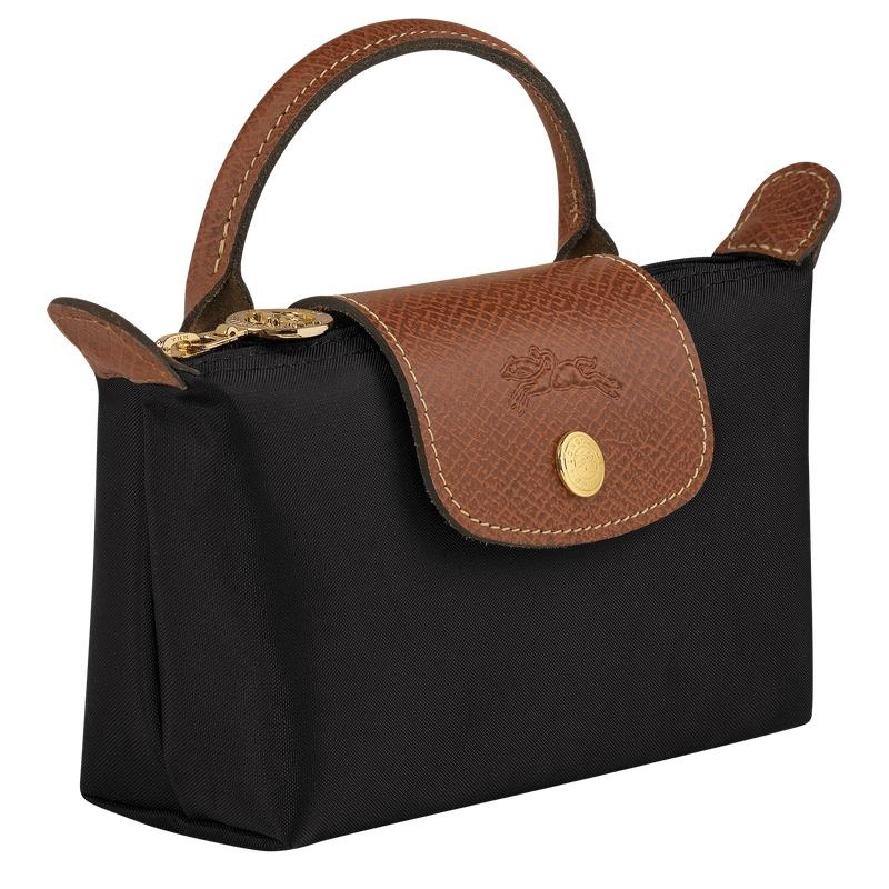 Black Women's Longchamp Le Pliage Original with handle Pouches | 3067-ZCUPO