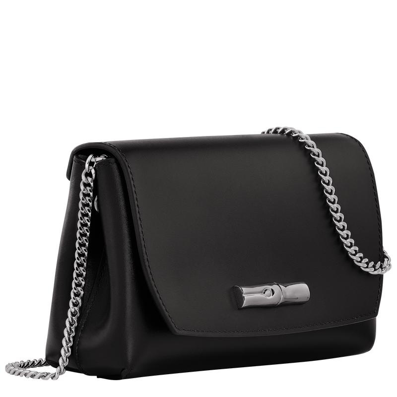 Black Women's Longchamp Roseau Clutch Bag | 0847-DCPOQ