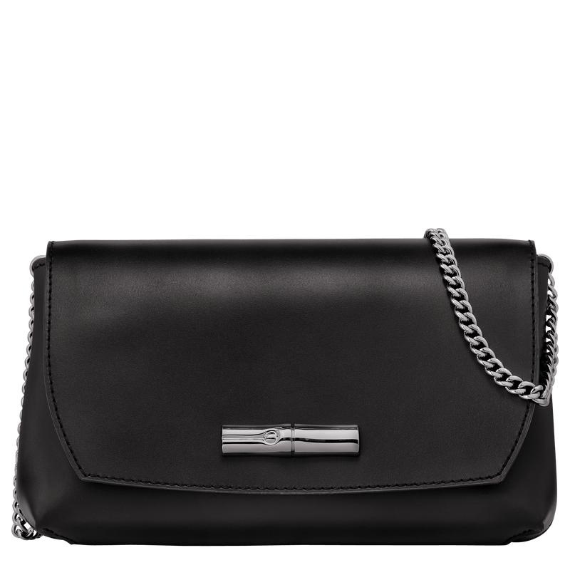 Black Women\'s Longchamp Roseau Clutch Bag | 0847-DCPOQ