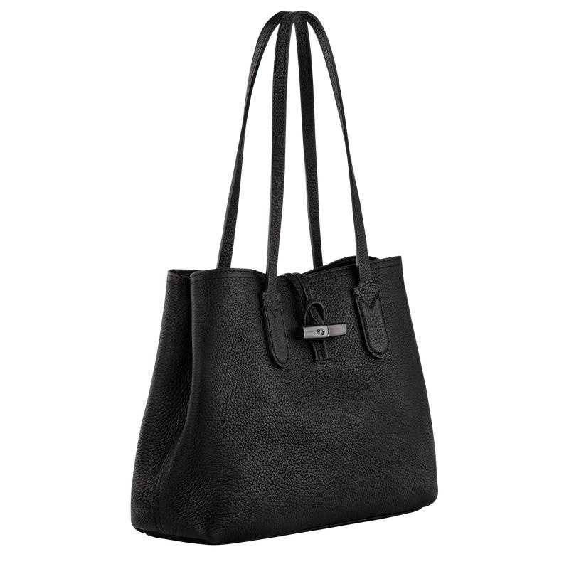 Black Women's Longchamp Roseau Essential M Tote Bag | 9761-BMKWU