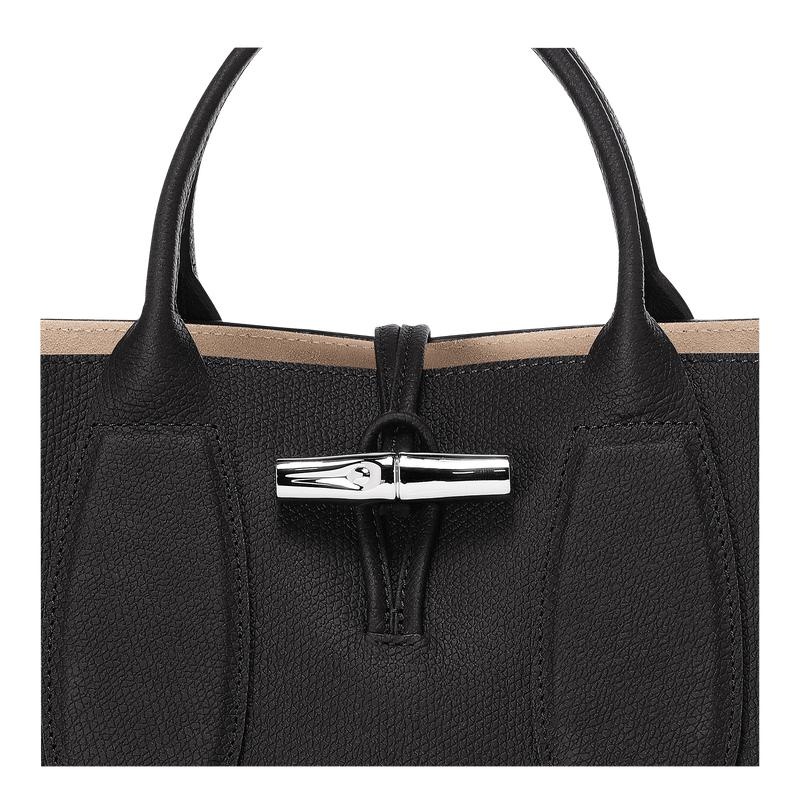 Black Women's Longchamp Roseau M Handbags | 2635-OEFIB