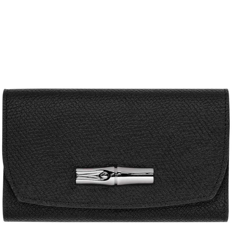 Black Women\'s Longchamp Roseau Wallets | 0345-SCQUW