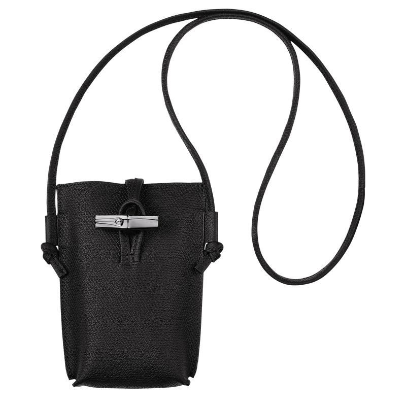 Black Women\'s Longchamp Roseau with lace Phone Case | 7459-ZDMCG