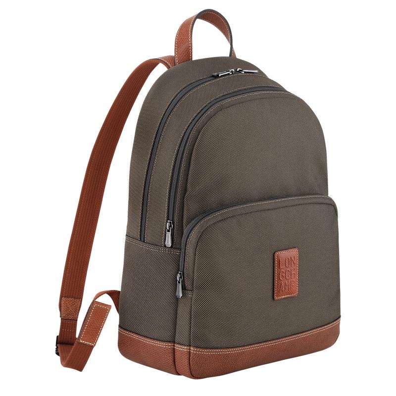 Brown Men's Longchamp Boxford Backpacks | 3469-DCGPT