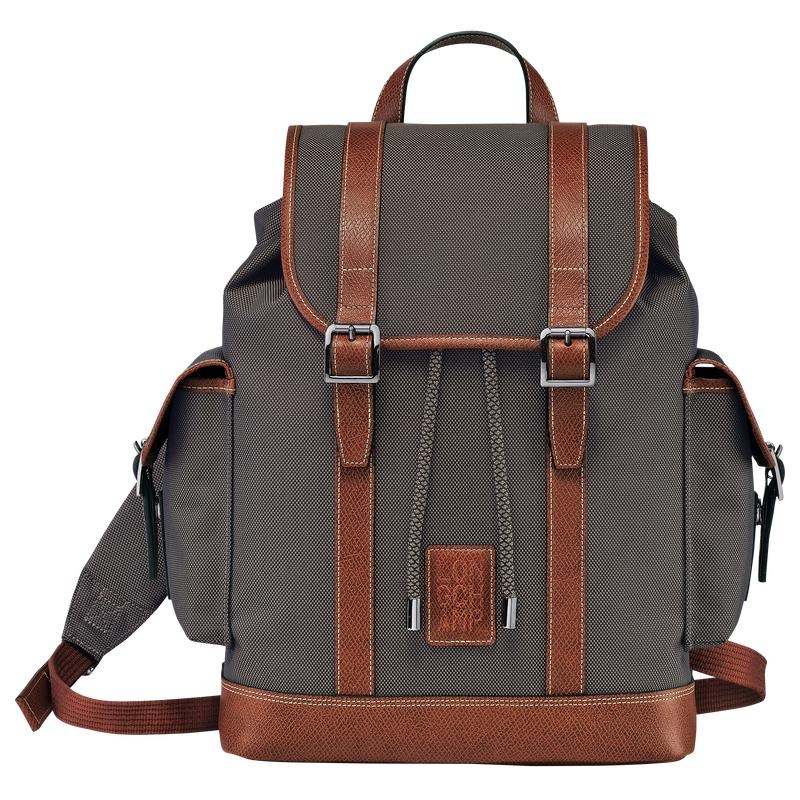 Brown Men\'s Longchamp Boxford Backpacks | 1425-WDXYB