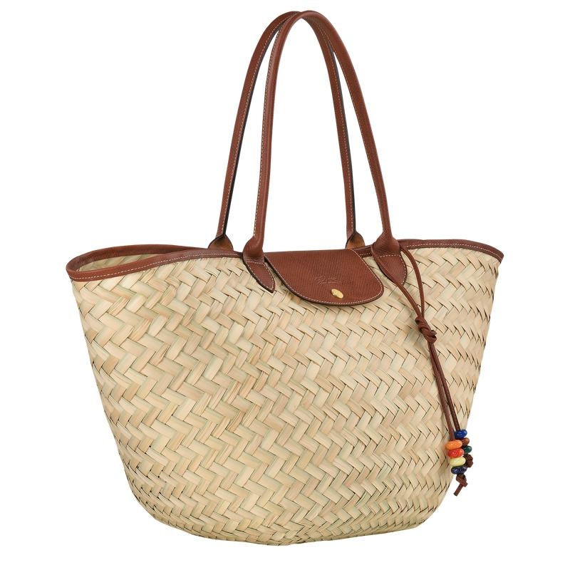 Brown Women's Longchamp Le Panier Pliage XL Basket Bag | 5910-DNHMY