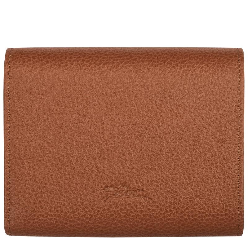 Caramel Brown Men's Longchamp Le Foulonné Wallets | 5081-NAMFL