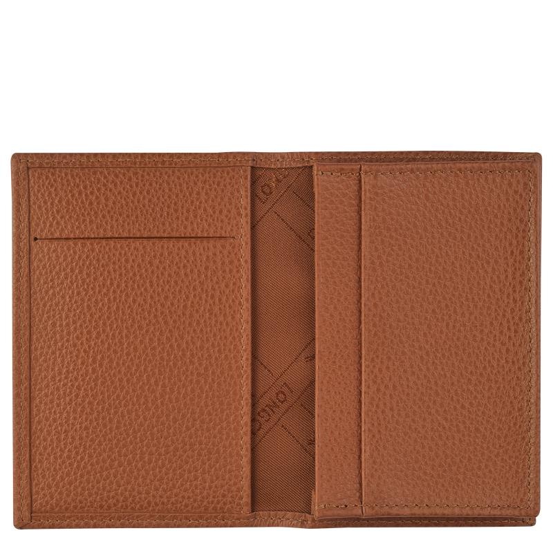 Caramel Brown Men's Longchamp Le Foulonné Cardholders | 7349-NLCOR