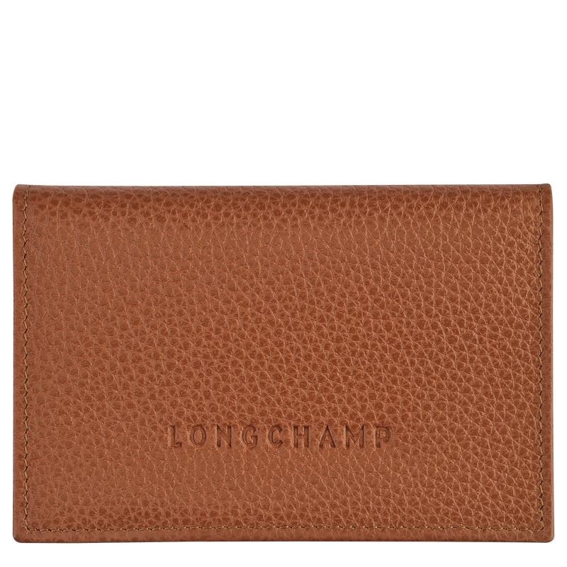 Caramel Brown Men\'s Longchamp Le Foulonné Cardholders | 7349-NLCOR