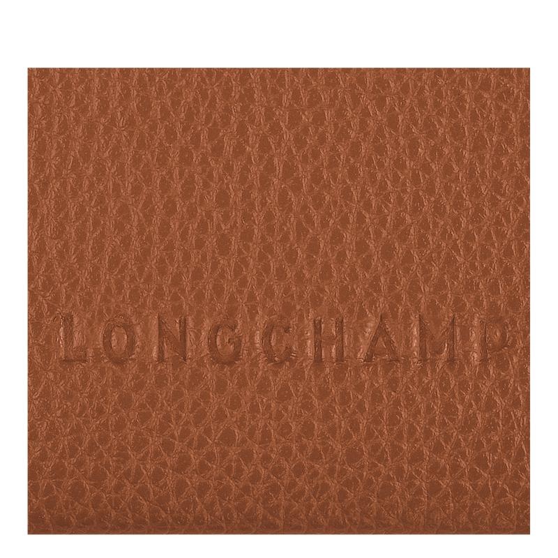 Caramel Brown Men's Longchamp Le Foulonné Cardholders | 0586-MOQYK