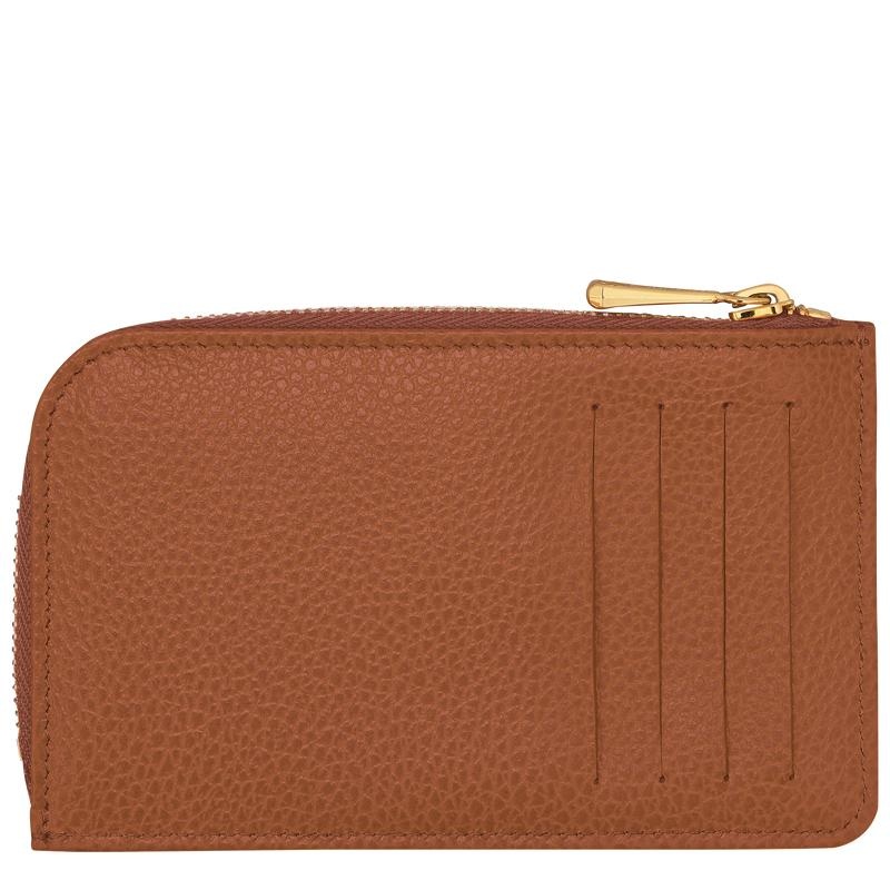 Caramel Brown Men's Longchamp Le Foulonné Cardholders | 3702-NKQSZ