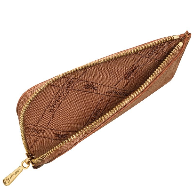 Caramel Brown Men's Longchamp Le Foulonné Cardholders | 3702-NKQSZ