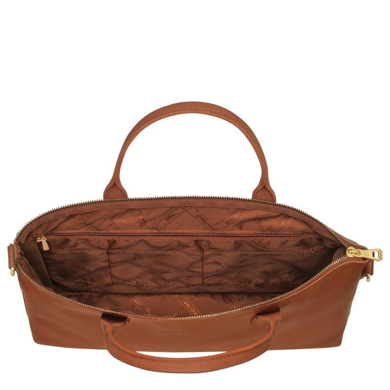 Caramel Brown Men's Longchamp Le Foulonné S Briefcase | 7398-SDLBG