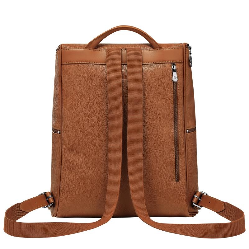 Caramel Brown Men's Longchamp Le Foulonné Backpacks | 2048-KNORJ