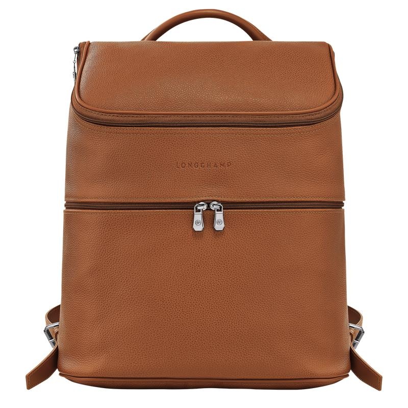 Caramel Brown Men\'s Longchamp Le Foulonné Backpacks | 2048-KNORJ