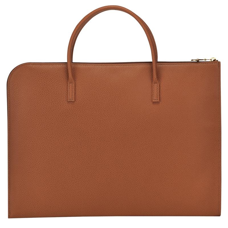 Caramel Brown Women's Longchamp Le Foulonné S Briefcase | 5719-GXMSN