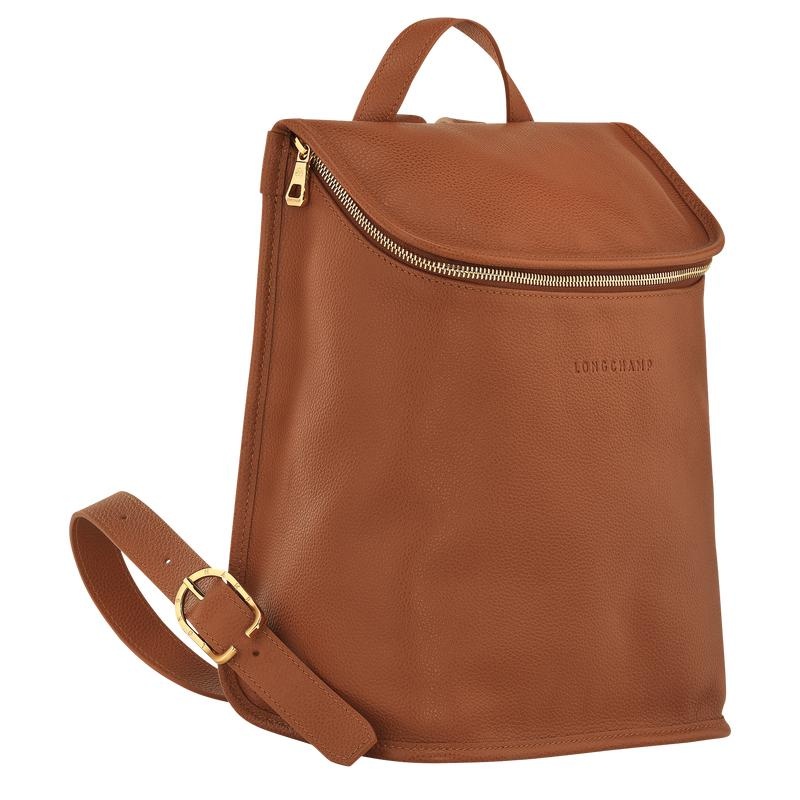 Caramel Brown Women's Longchamp Le Foulonné Backpacks | 7356-VKESJ