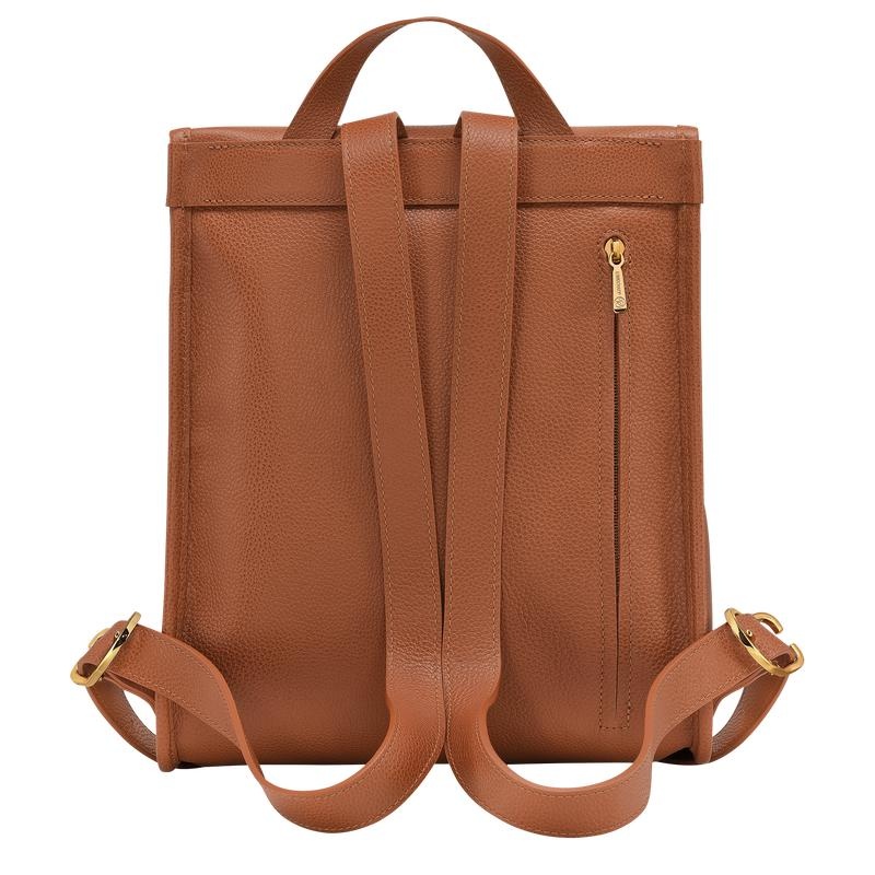 Caramel Brown Women's Longchamp Le Foulonné Backpacks | 7356-VKESJ