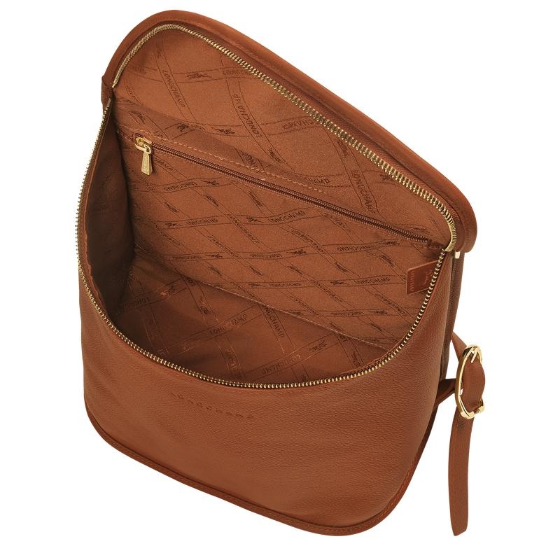 Caramel Brown Women's Longchamp Le Foulonné Backpacks | 7356-VKESJ