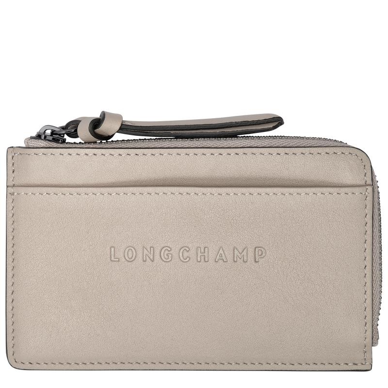 Clay Grey Women\'s Longchamp 3D Cardholders | 5961-COWGH