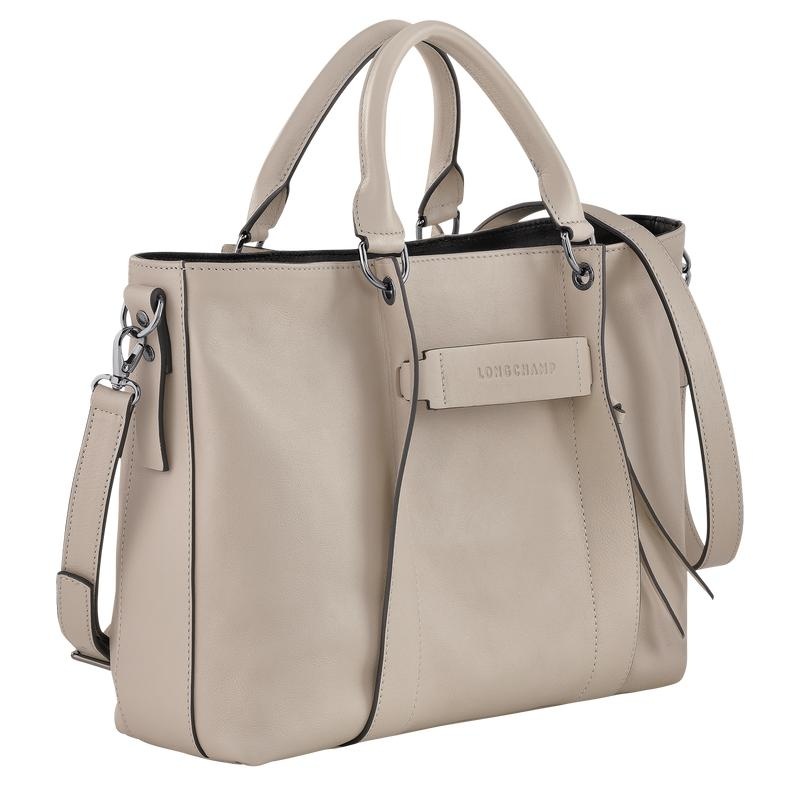 Clay Grey Women's Longchamp 3D L Handbags | 0371-PJKSQ